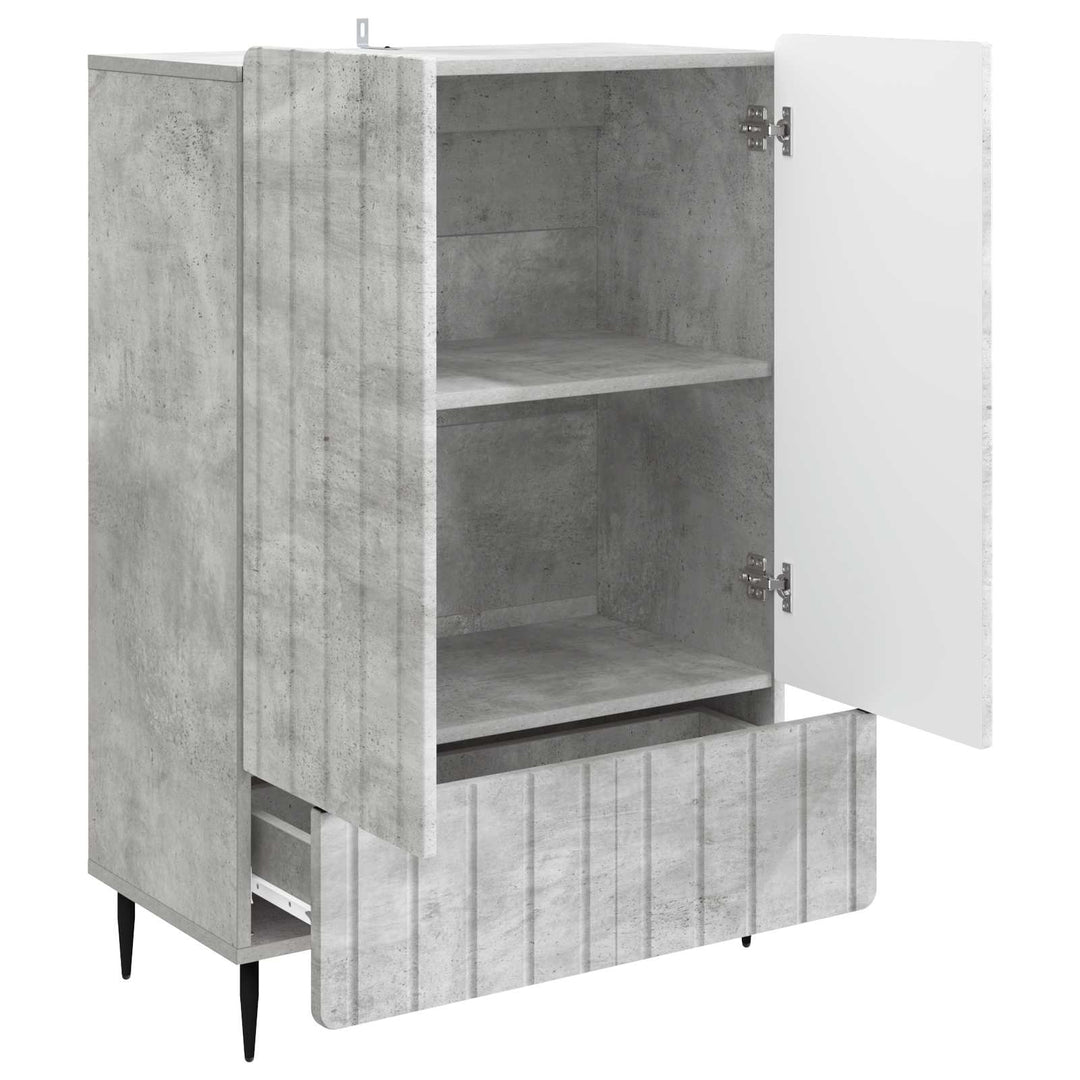 Sideboard med skuffe Betongrå 66 x 34,5 x 97 cm Konstrueret træ