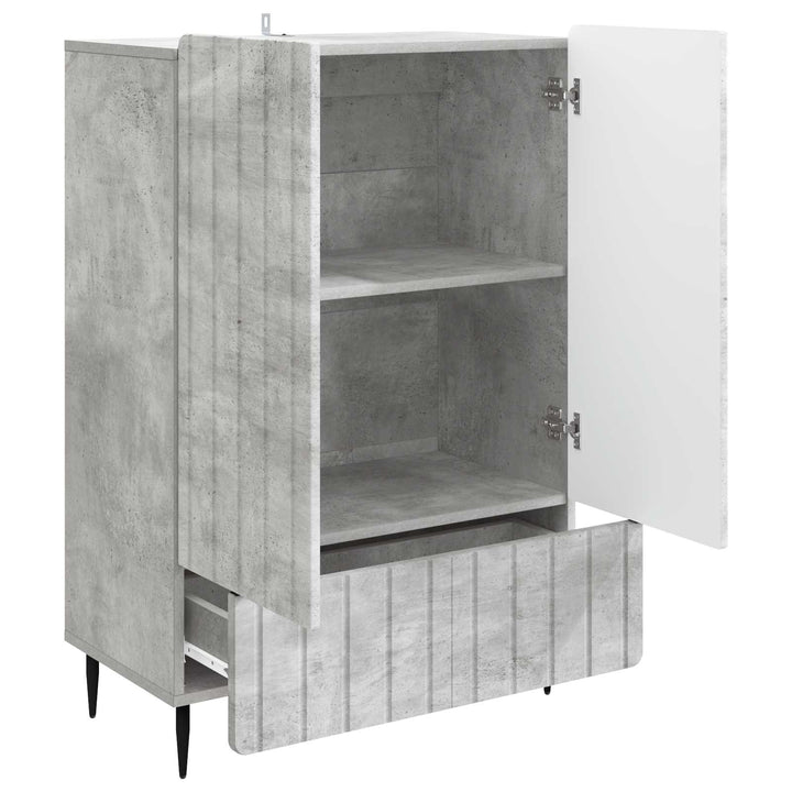 Sideboard med skuffe Betongrå 66 x 34,5 x 97 cm Konstrueret træ