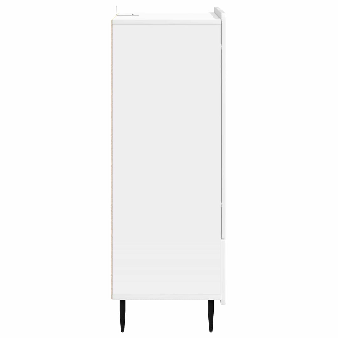 Sideboard Hvid højglans 66 x 34,5 x 97 cm Konstrueret træ