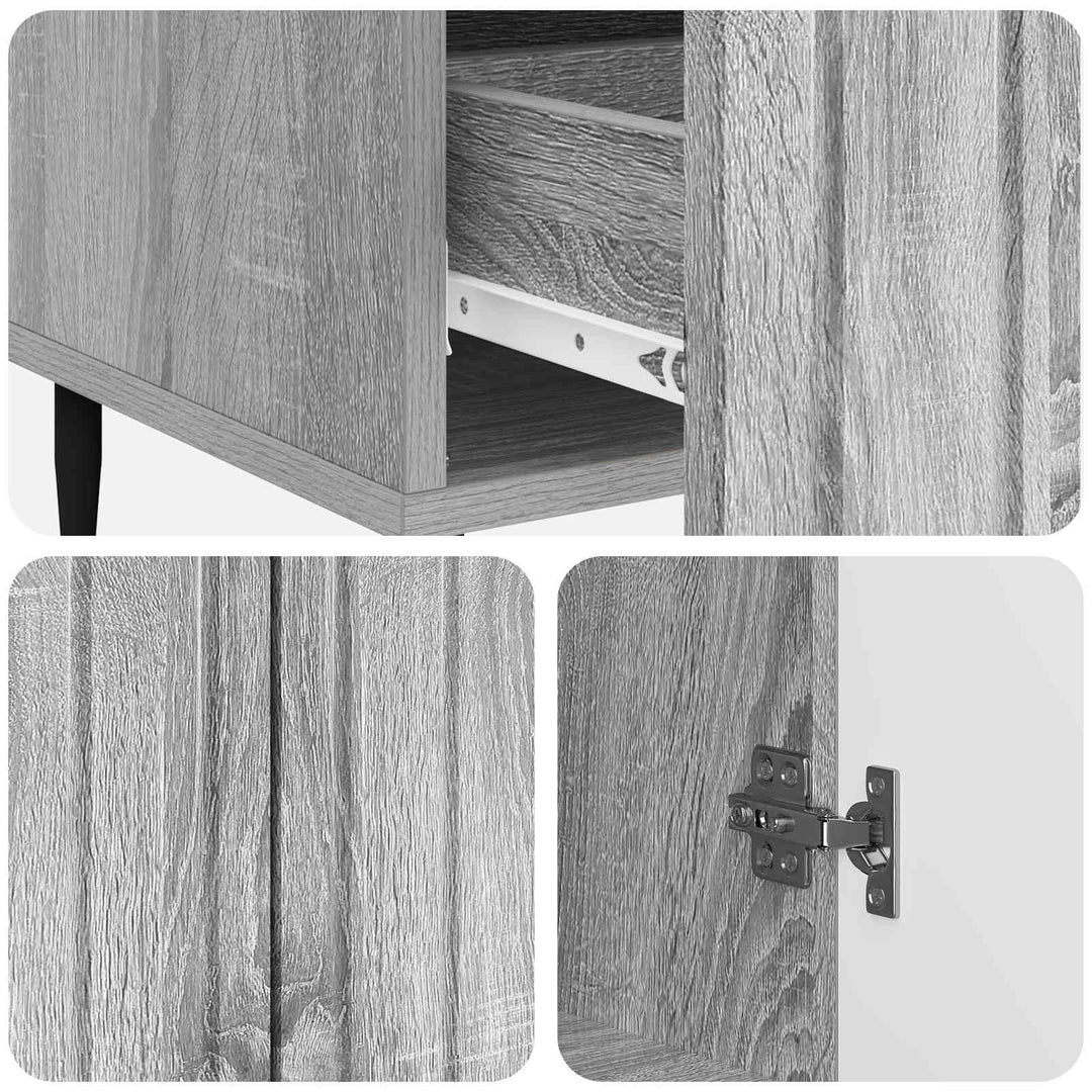 Sideboard Grå sonoma-eg 66 x 34,5 x 97 cm Konstrueret træ