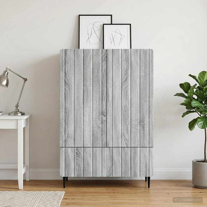 Sideboard Grå sonoma-eg 66 x 34,5 x 97 cm Konstrueret træ