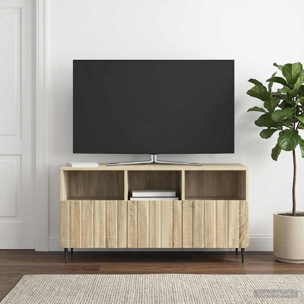 TV-skab med skuffe Sonoma-eg 102 x 34,5 x 50 cm Konstrueret træ