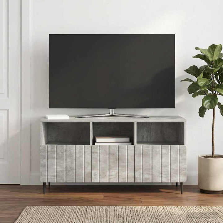 TV-skab med skuffe Betongrå 102 x 34,5 x 50 cm Konstrueret træ