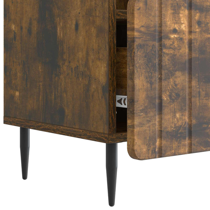 TV-skab med skuffe Røget eg 102 x 34,5 x 50 cm Konstrueret træ