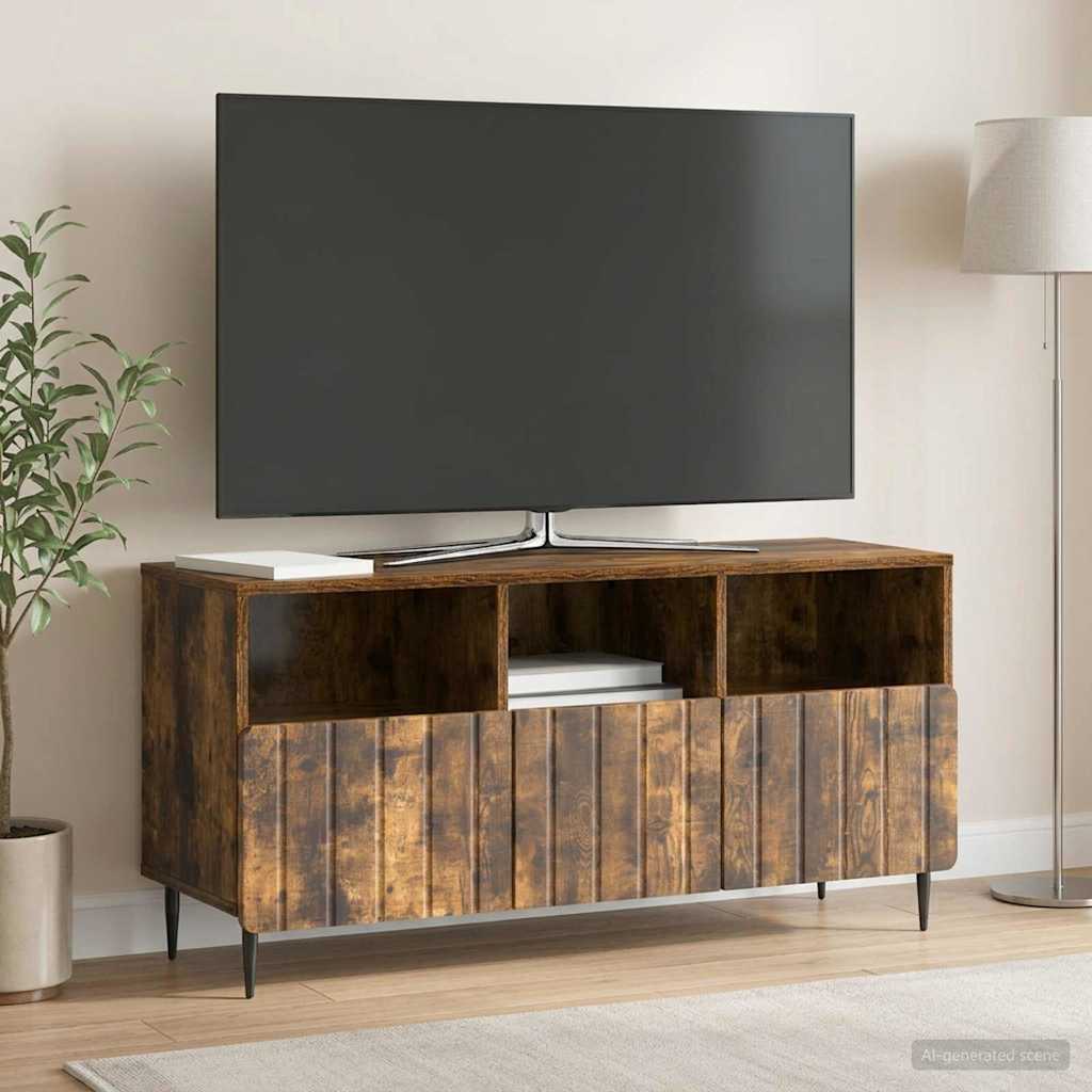 TV-skab med skuffe Røget eg 102 x 34,5 x 50 cm Konstrueret træ