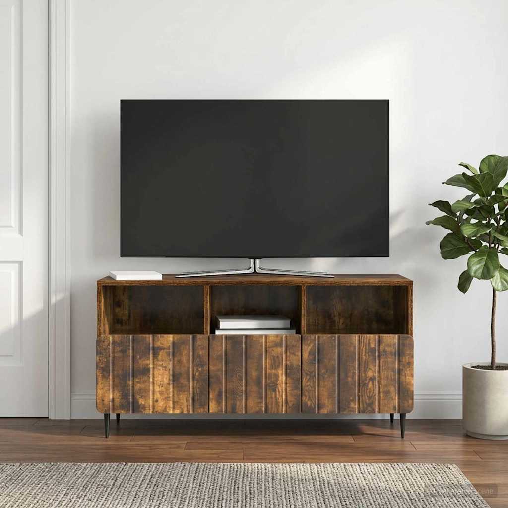 TV-skab med skuffe Røget eg 102 x 34,5 x 50 cm Konstrueret træ