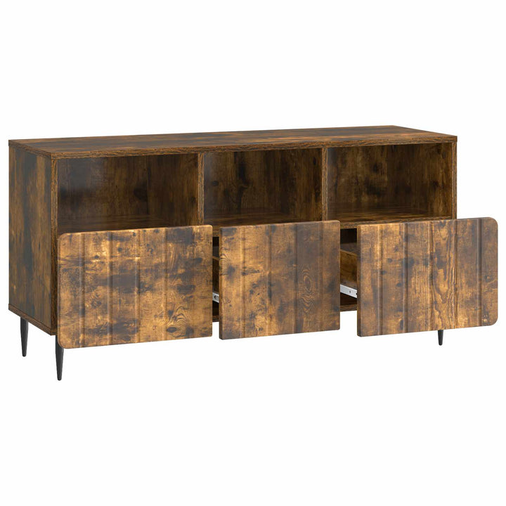 TV-skab med skuffe Røget eg 102 x 34,5 x 50 cm Konstrueret træ