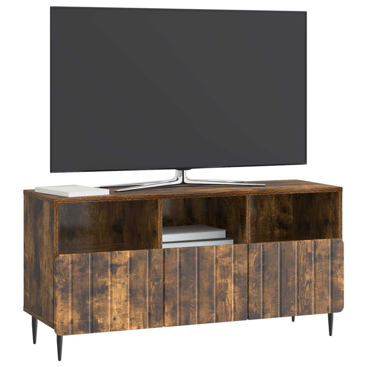 TV-skab med skuffe Røget eg 102 x 34,5 x 50 cm Konstrueret træ