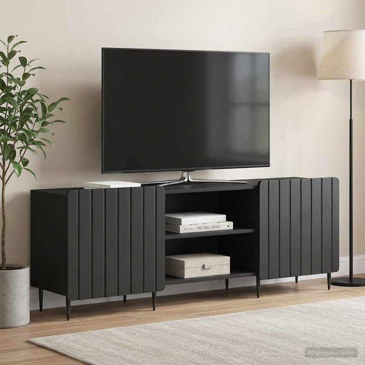 TV-skab Sort 150 x 31 x 52 cm Konstrueret træ
