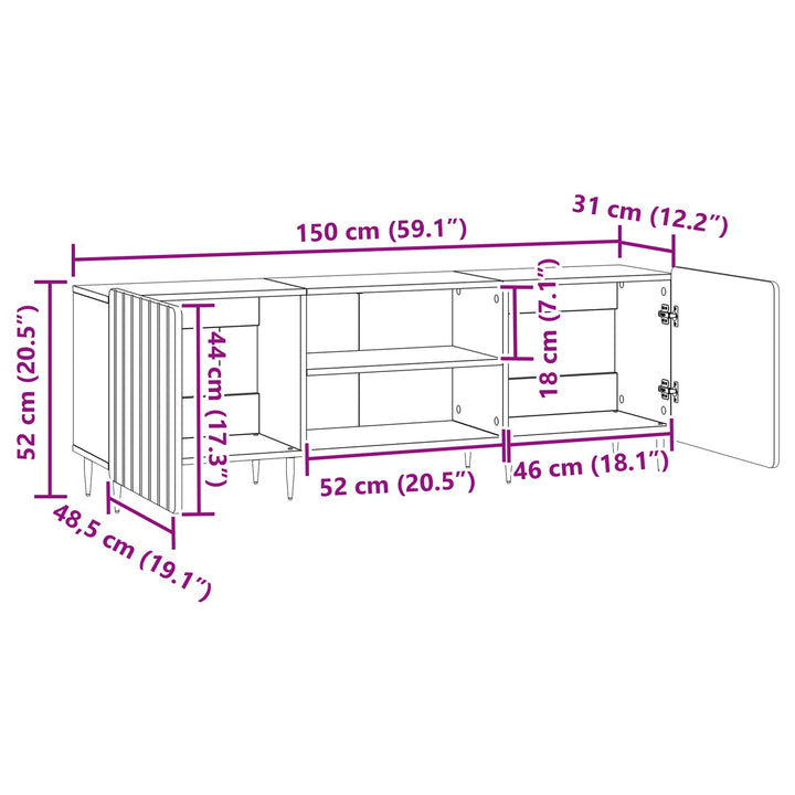 TV-skab Sonoma-eg 150 x 31 x 52 cm Konstrueret træ
