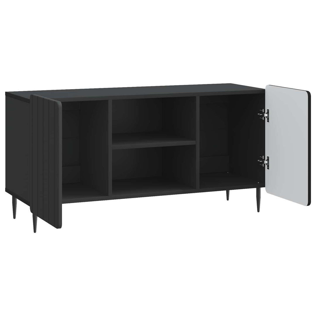 TV-skab Sort 102 x 34,5 x 52 cm Konstrueret træ