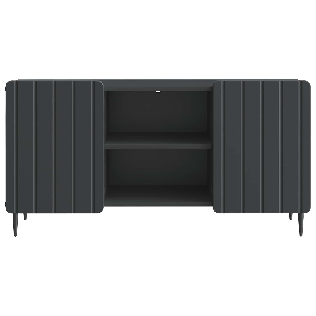 TV-skab Sort 102 x 34,5 x 52 cm Konstrueret træ