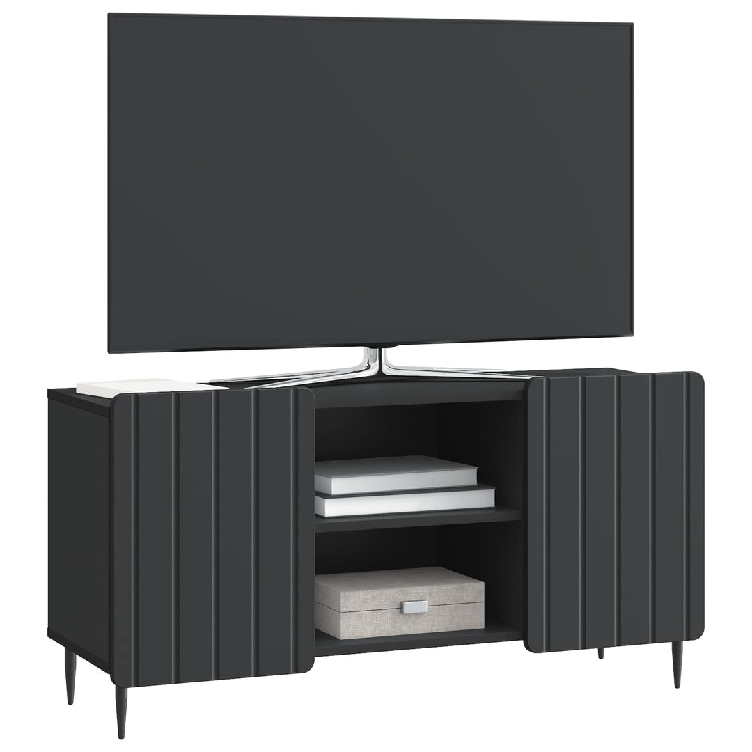 TV-skab Sort 102 x 34,5 x 52 cm Konstrueret træ