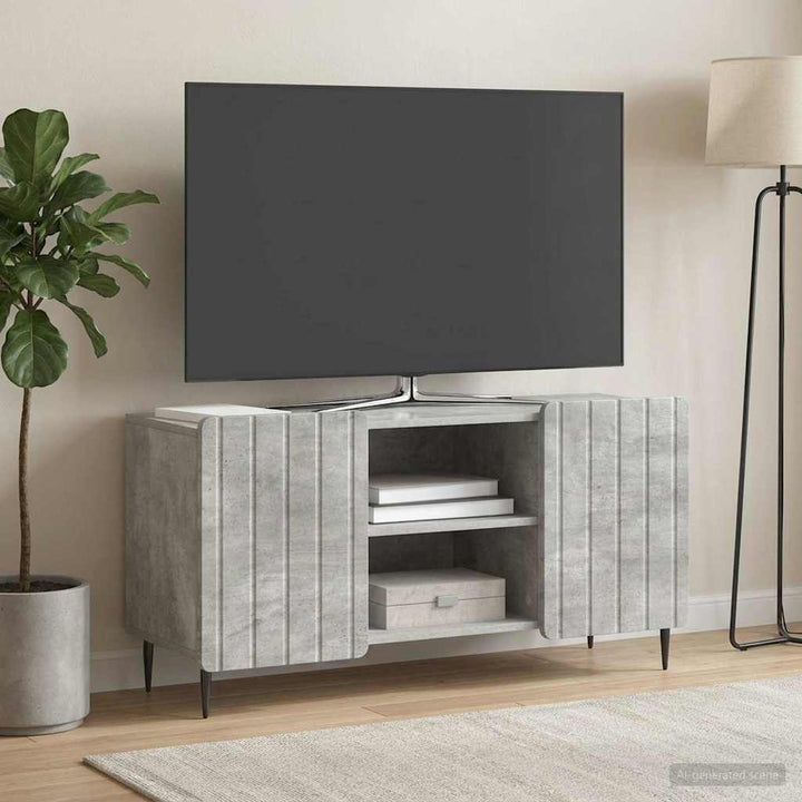 TV-skab Betongrå 102 x 34,5 x 52 cm Konstrueret træ