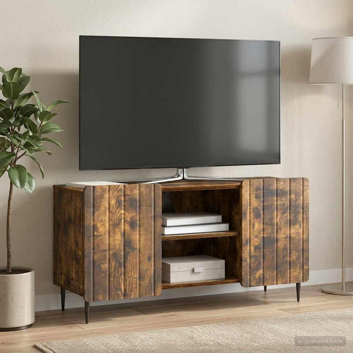 TV-skab Røget eg 102 x 34,5 x 52 cm Konstrueret træ