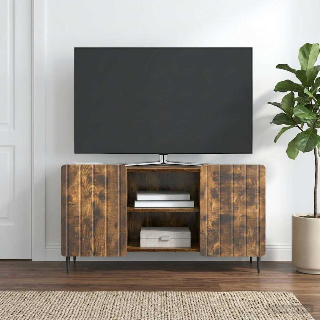 TV-skab 102 x 34,5 x 52 cm Røget eg Konstrueret træ