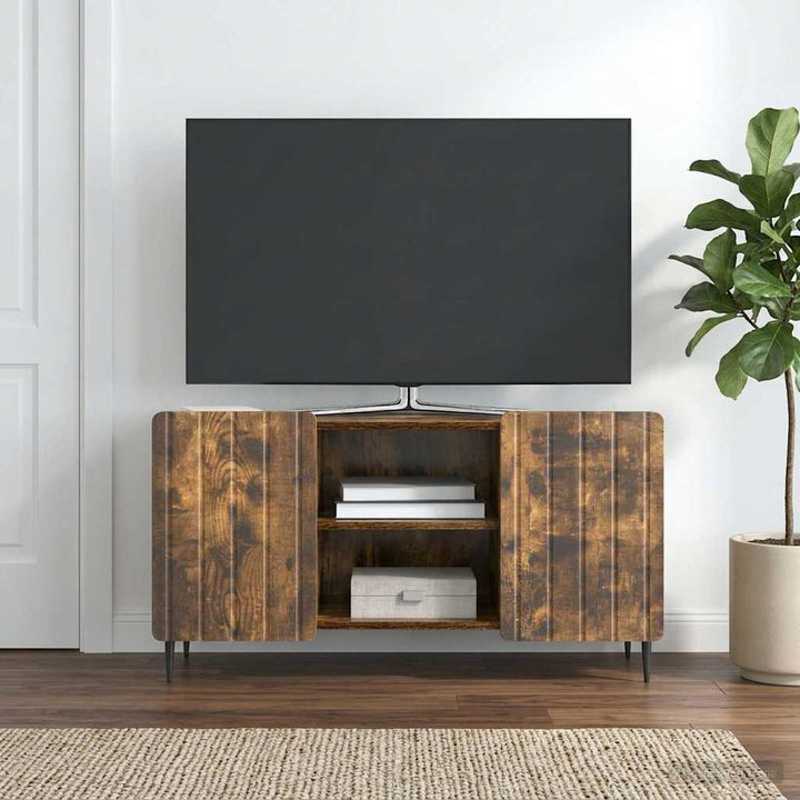 TV-skab 102 x 34,5 x 52 cm Røget eg Konstrueret træ