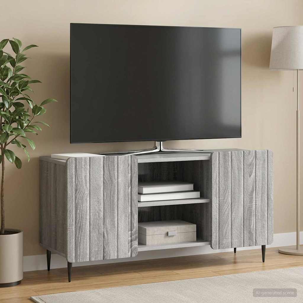 TV-skab 102 x 34,5 x 52 cm Grå sonoma-eg Konstrueret træ