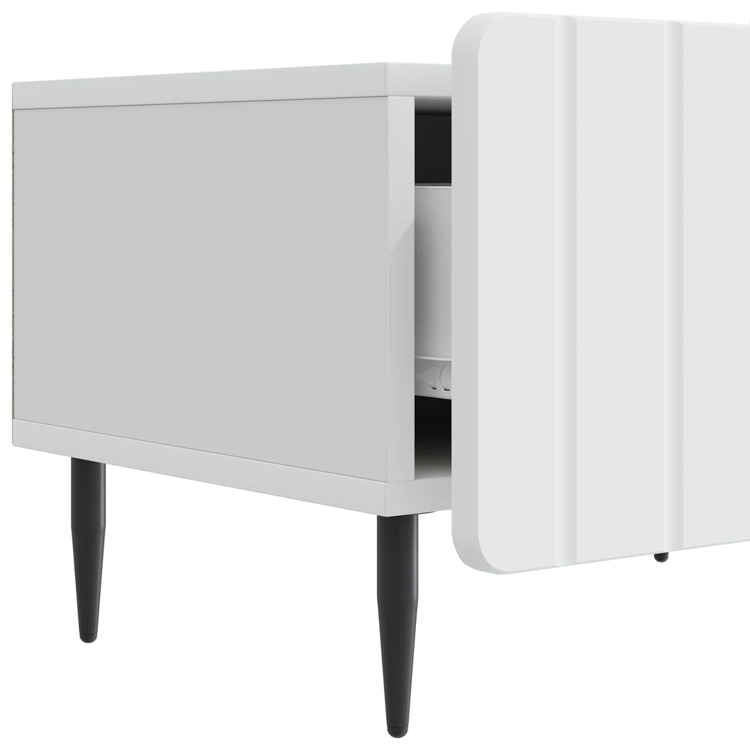 TV-skab med skuffe Hvid 147 x 34,5 x 32 cm Konstrueret træ