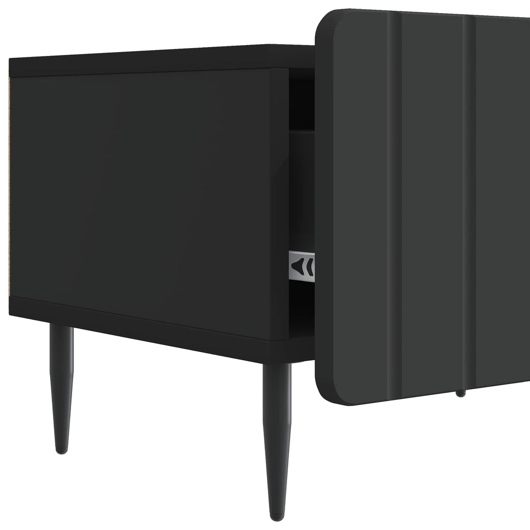 TV-skab med skuffe Sort 147 x 34,5 x 32 cm Konstrueret træ
