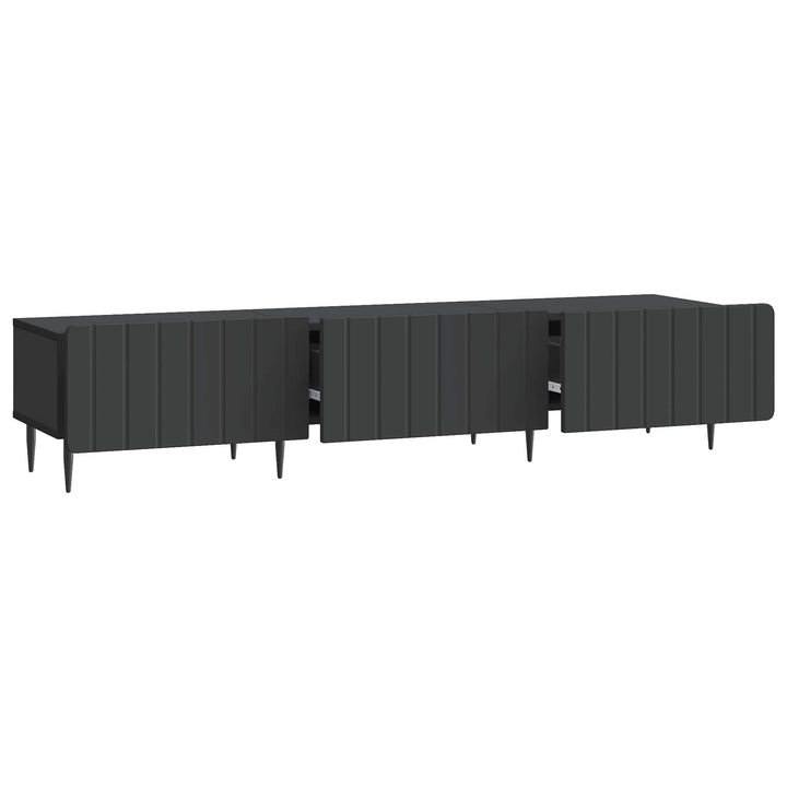 TV-skab med skuffe Sort 147 x 34,5 x 32 cm Konstrueret træ