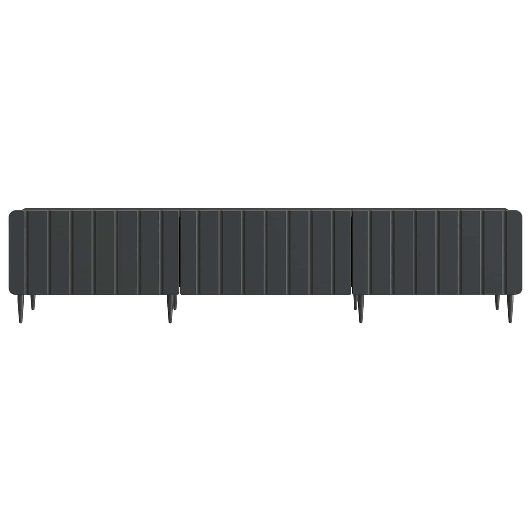 TV-skab med skuffe Sort 147 x 34,5 x 32 cm Konstrueret træ