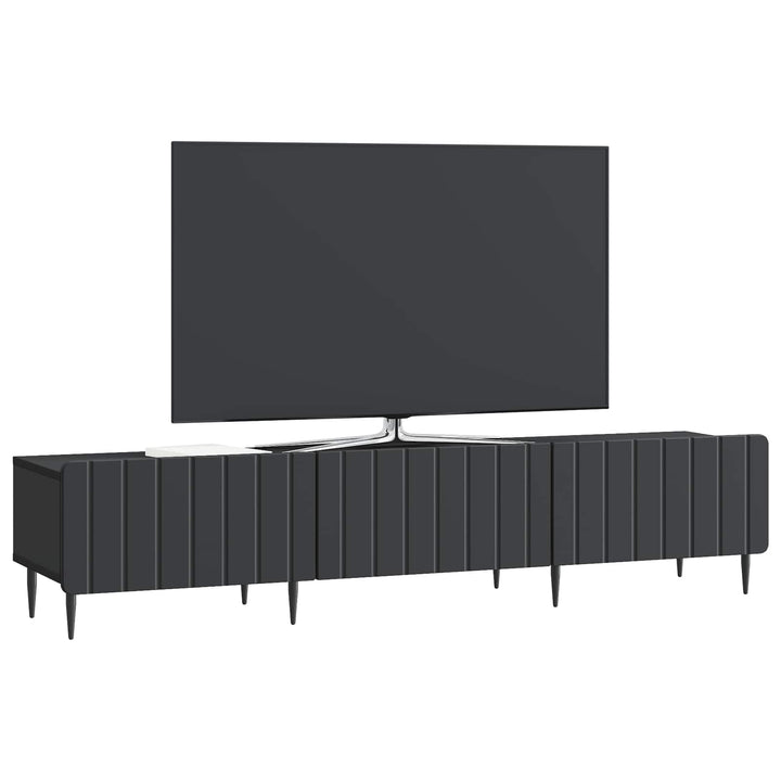 TV-skab med skuffe Sort 147 x 34,5 x 32 cm Konstrueret træ