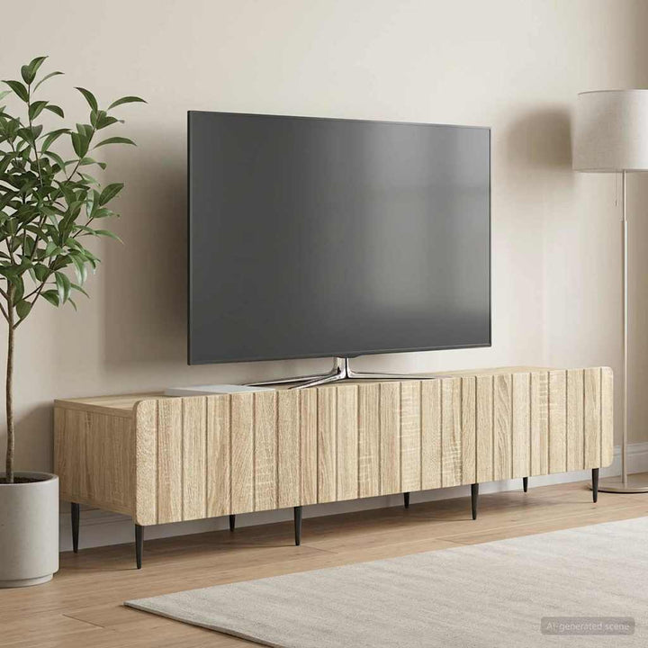 TV-skab med skuffe Sonoma-eg 147 x 34,5 x 32 cm Konstrueret træ