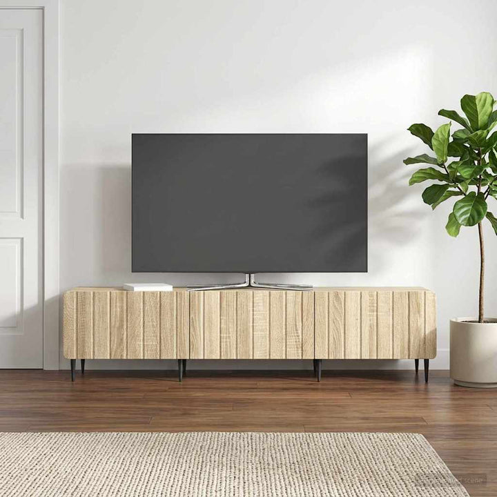 TV-skab med skuffe Sonoma-eg 147 x 34,5 x 32 cm Konstrueret træ