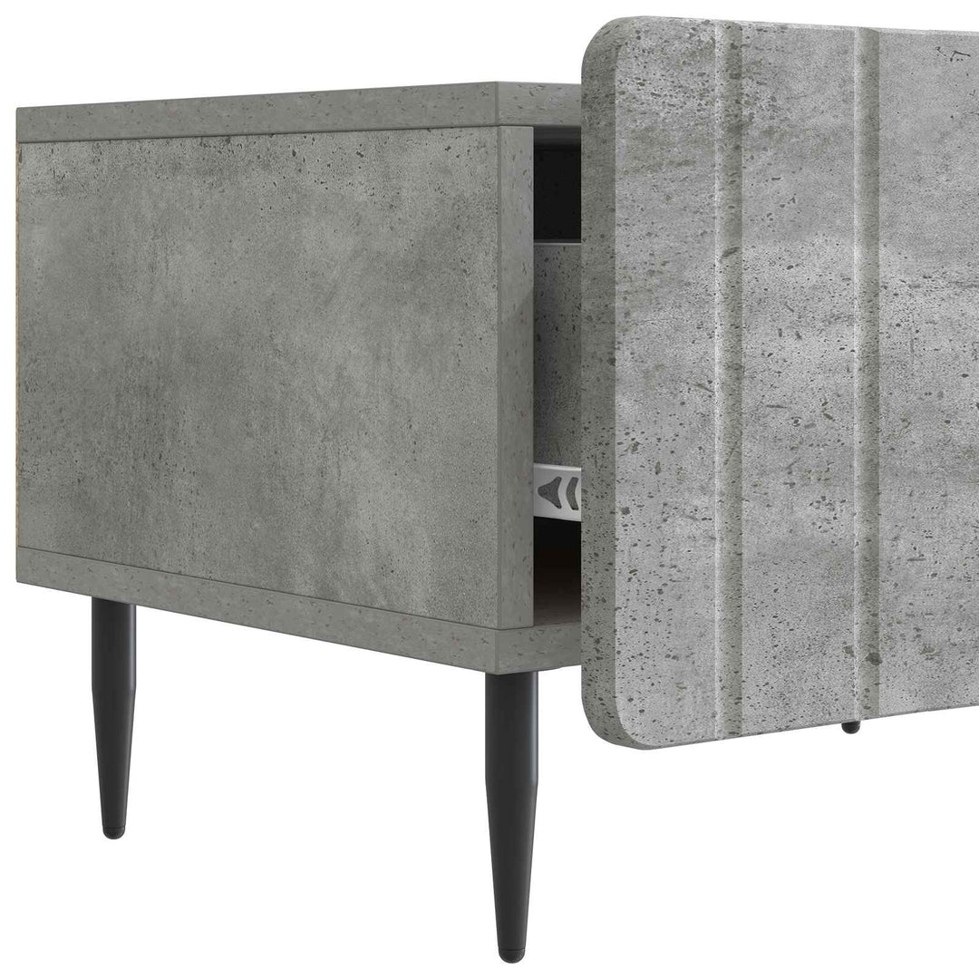 TV-skab med skuffe Betongrå 147 x 34,5 x 32 cm Konstrueret træ