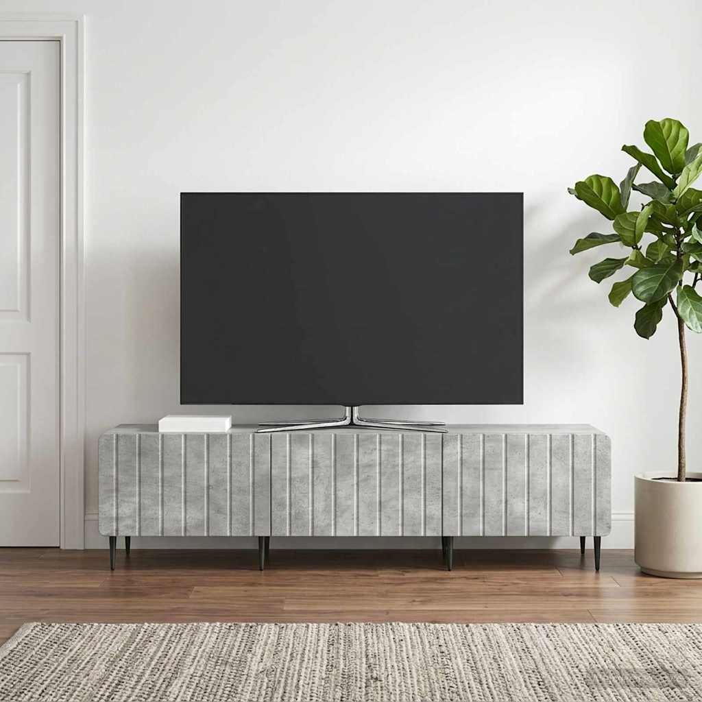 TV-skab med skuffe Betongrå 147 x 34,5 x 32 cm Konstrueret træ