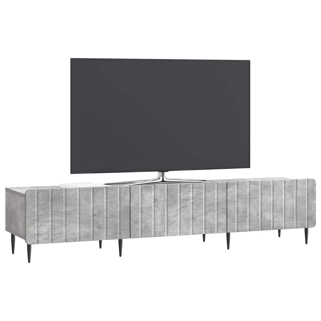 TV-skab med skuffe Betongrå 147 x 34,5 x 32 cm Konstrueret træ