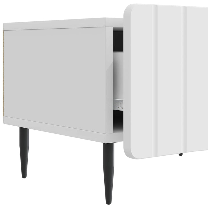 TV-skab Hvid højglans 147 x 34,5 x 32 cm Konstrueret træ