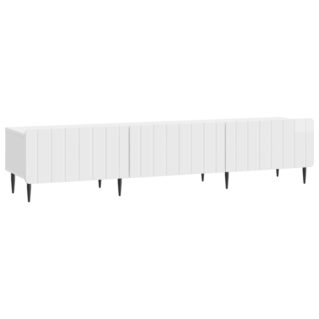TV-skab Hvid højglans 147 x 34,5 x 32 cm Konstrueret træ