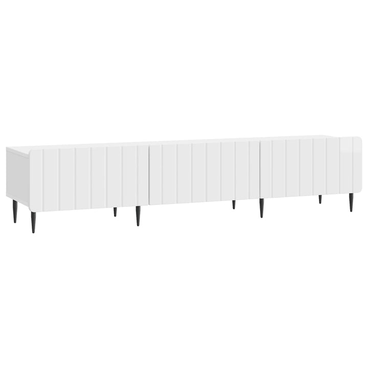 TV-skab Hvid højglans 147 x 34,5 x 32 cm Konstrueret træ