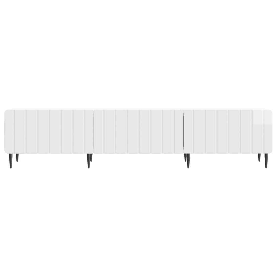 TV-skab Hvid højglans 147 x 34,5 x 32 cm Konstrueret træ