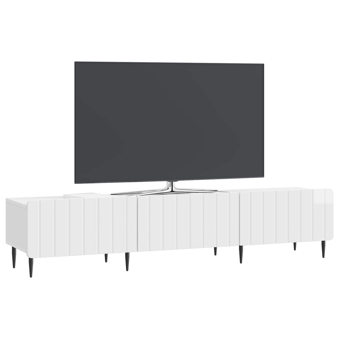 TV-skab Hvid højglans 147 x 34,5 x 32 cm Konstrueret træ