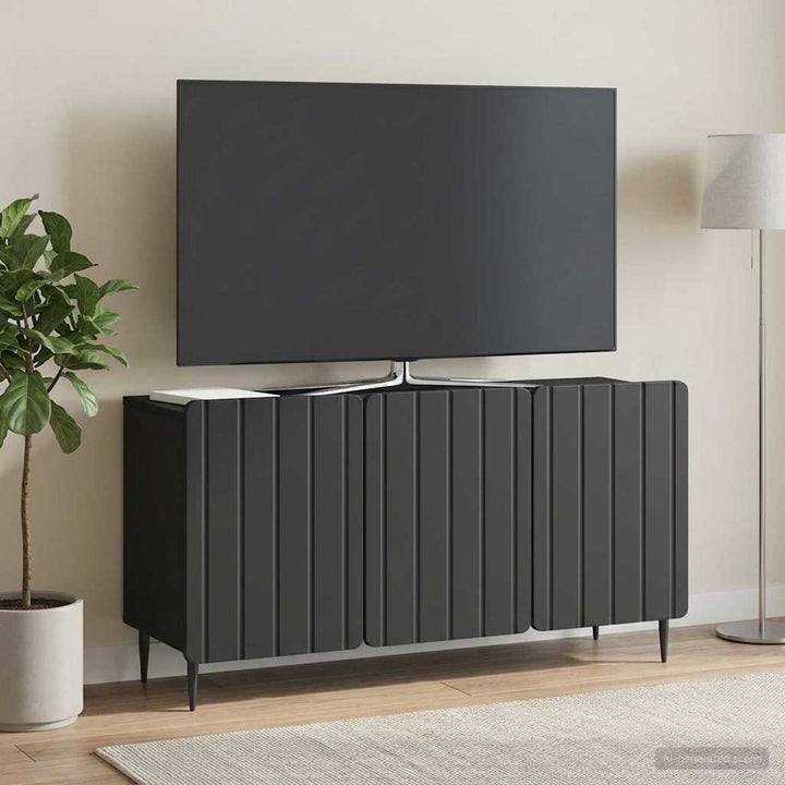 TV-skab Sort 99 x 34,5 x 52 cm Konstrueret træ