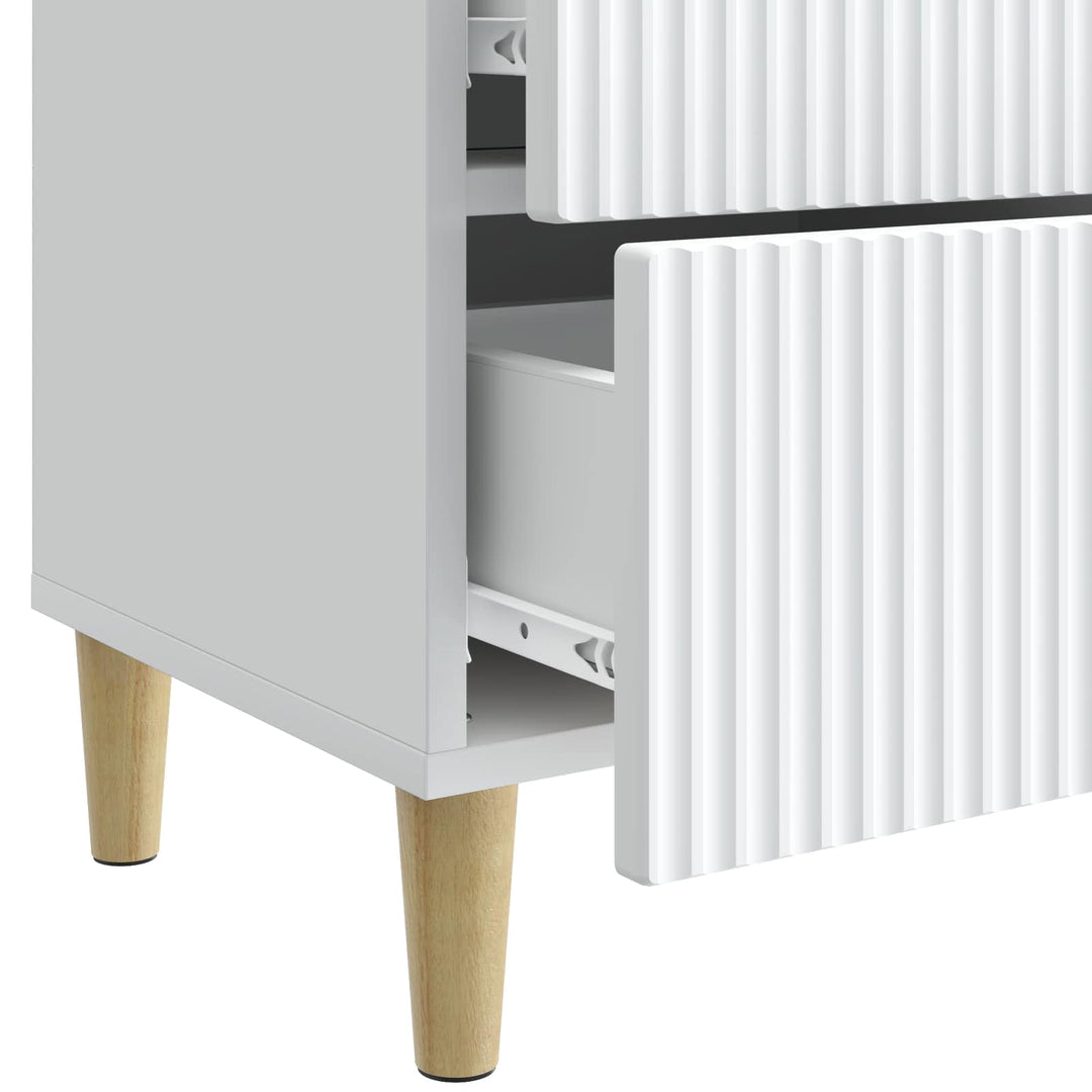 Natskab med skuffe 2 pcs Hvid 43 x 34,5 x 48 cm Konstrueret træ