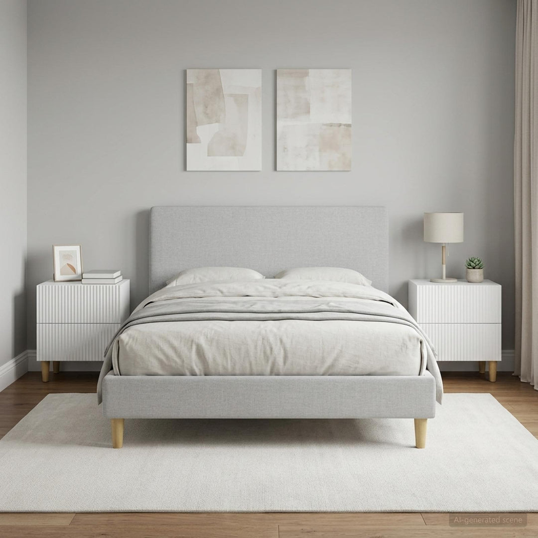 Natskab med skuffe 2 pcs Hvid 43 x 34,5 x 48 cm Konstrueret træ