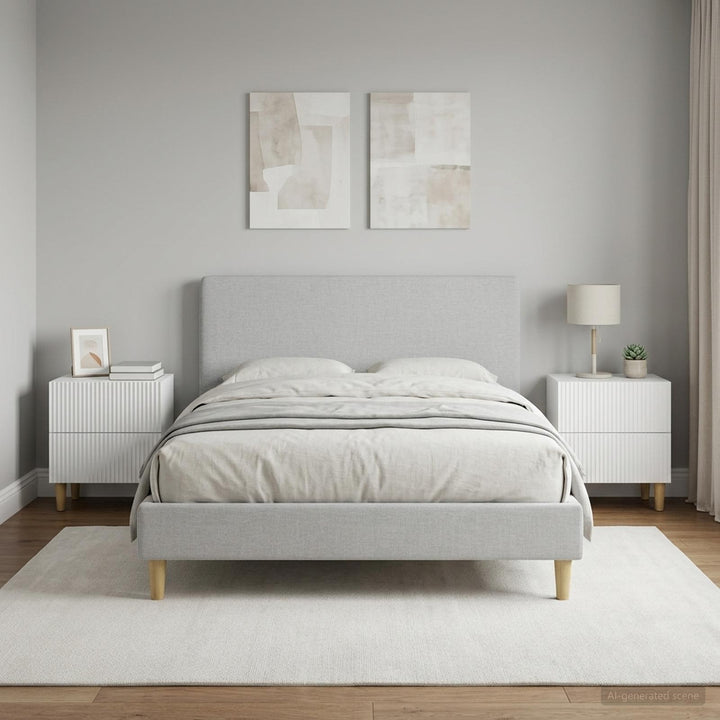 Natskab med skuffe 2 pcs Hvid 43 x 34,5 x 48 cm Konstrueret træ