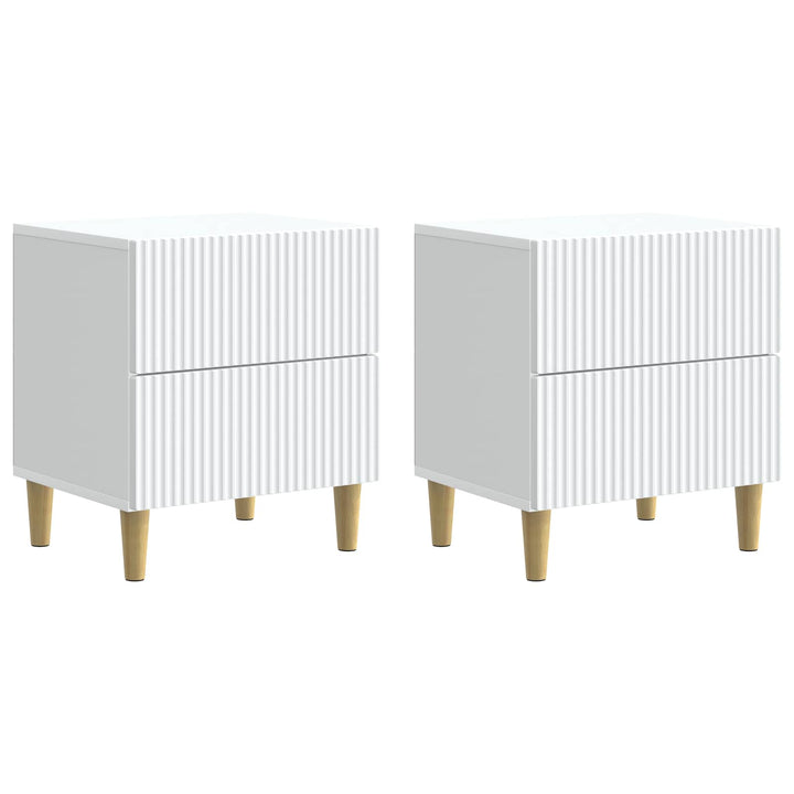 Natskab med skuffe 2 pcs Hvid 43 x 34,5 x 48 cm Konstrueret træ