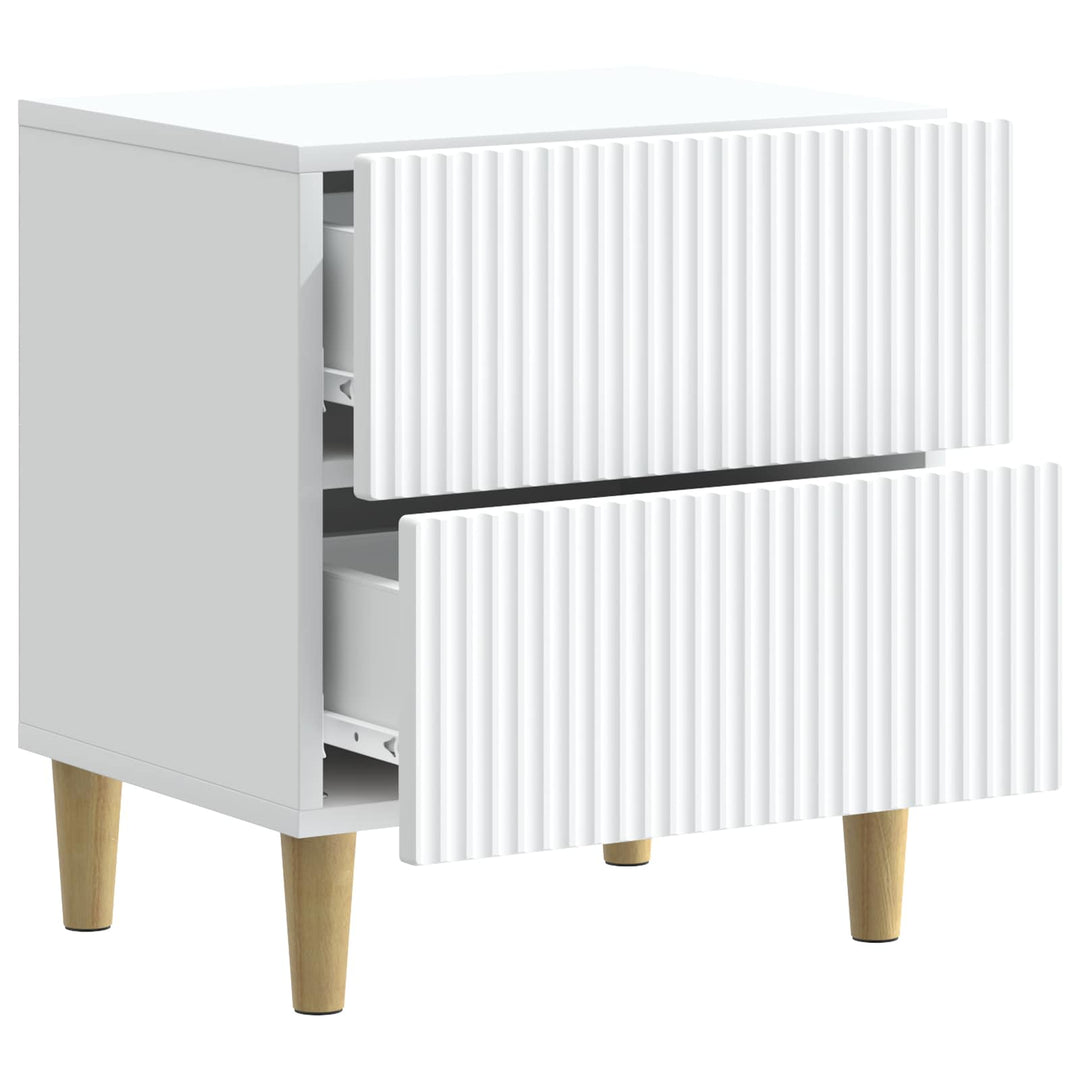 Natskab med skuffe 2 pcs Hvid 43 x 34,5 x 48 cm Konstrueret træ
