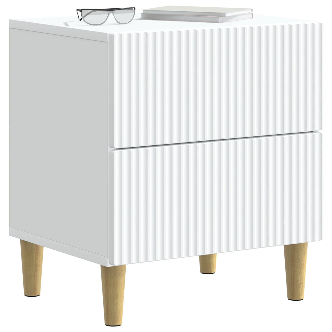 Natskab med skuffe 2 pcs Hvid 43 x 34,5 x 48 cm Konstrueret træ