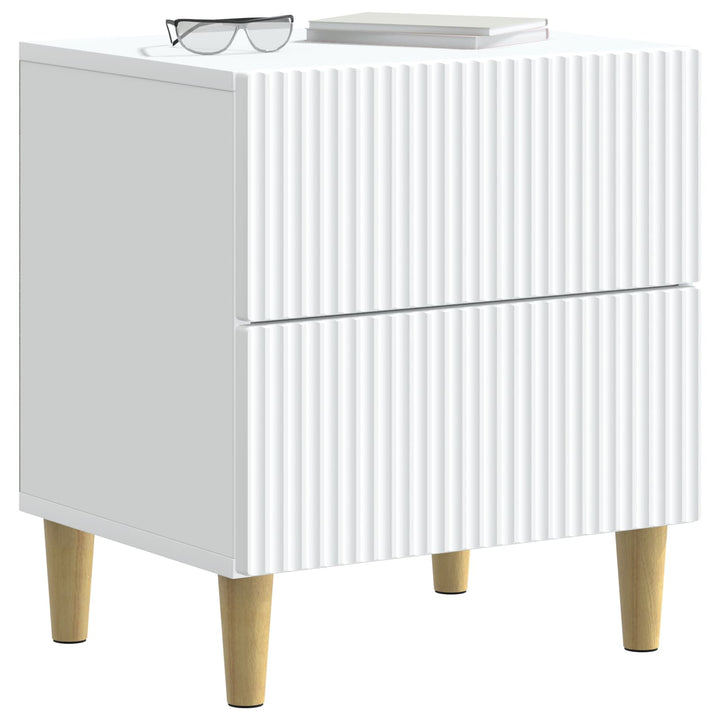 Natskab med skuffe 2 pcs Hvid 43 x 34,5 x 48 cm Konstrueret træ