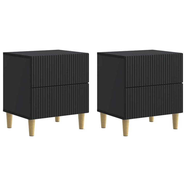 Natskab med skuffe 2 pcs Sort 43 x 34,5 x 48 cm Konstrueret træ
