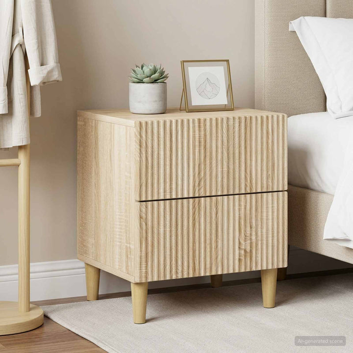 Natskab 2 pcs Sonoma-eg 43 x 34,5 x 48 cm Konstrueret træ