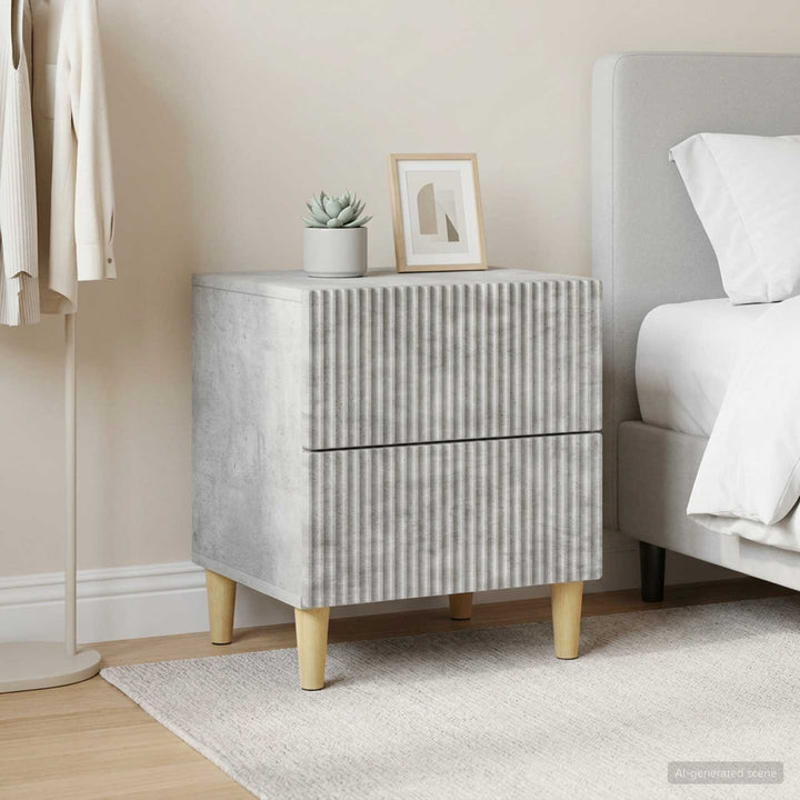 Natskab 2 pcs Betongrå 43 x 34,5 x 48 cm Konstrueret træ