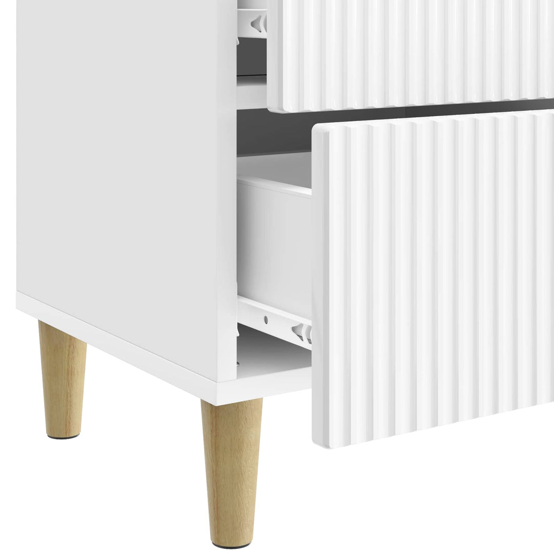 Natskab 2 pcs Hvid højglans 43 x 34,5 x 48 cm Konstrueret træ