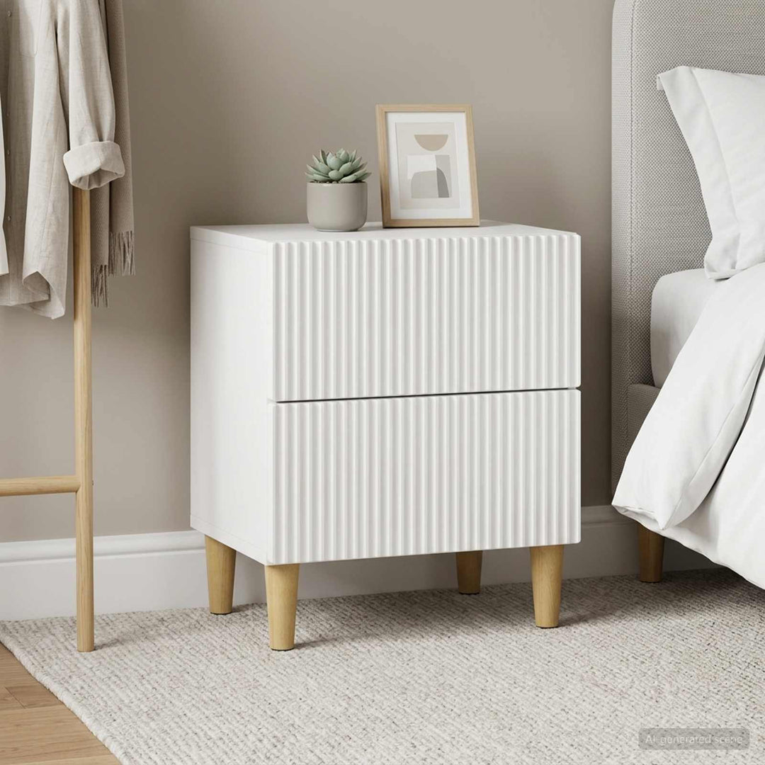 Natskab 2 pcs Hvid højglans 43 x 34,5 x 48 cm Konstrueret træ